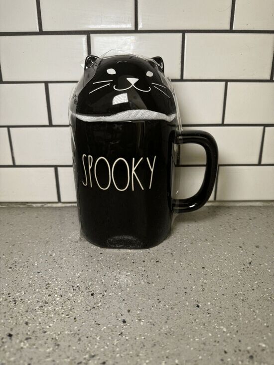 Rae Dunn Other - Rae Dunn Spooky Black Cat Mug With Lid New